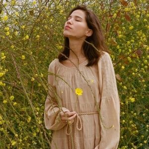 NWT Doen Caraway Embroidered Maxi Dress